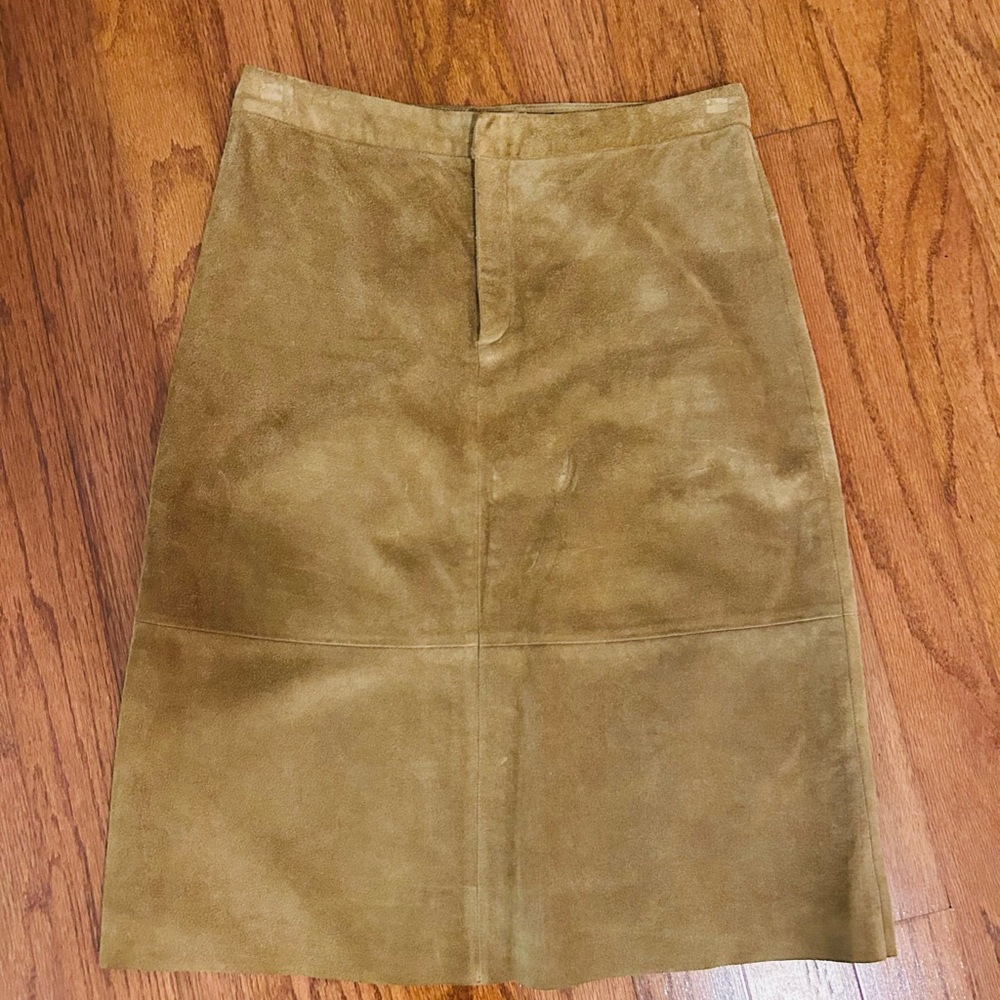 Banana Republic Tan Suede A-Line Skirt
